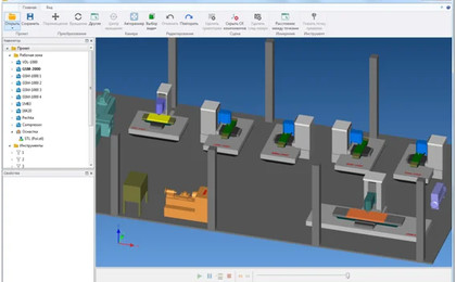 Рис.13.Пример проектирования участка оборудования с ЧПУ